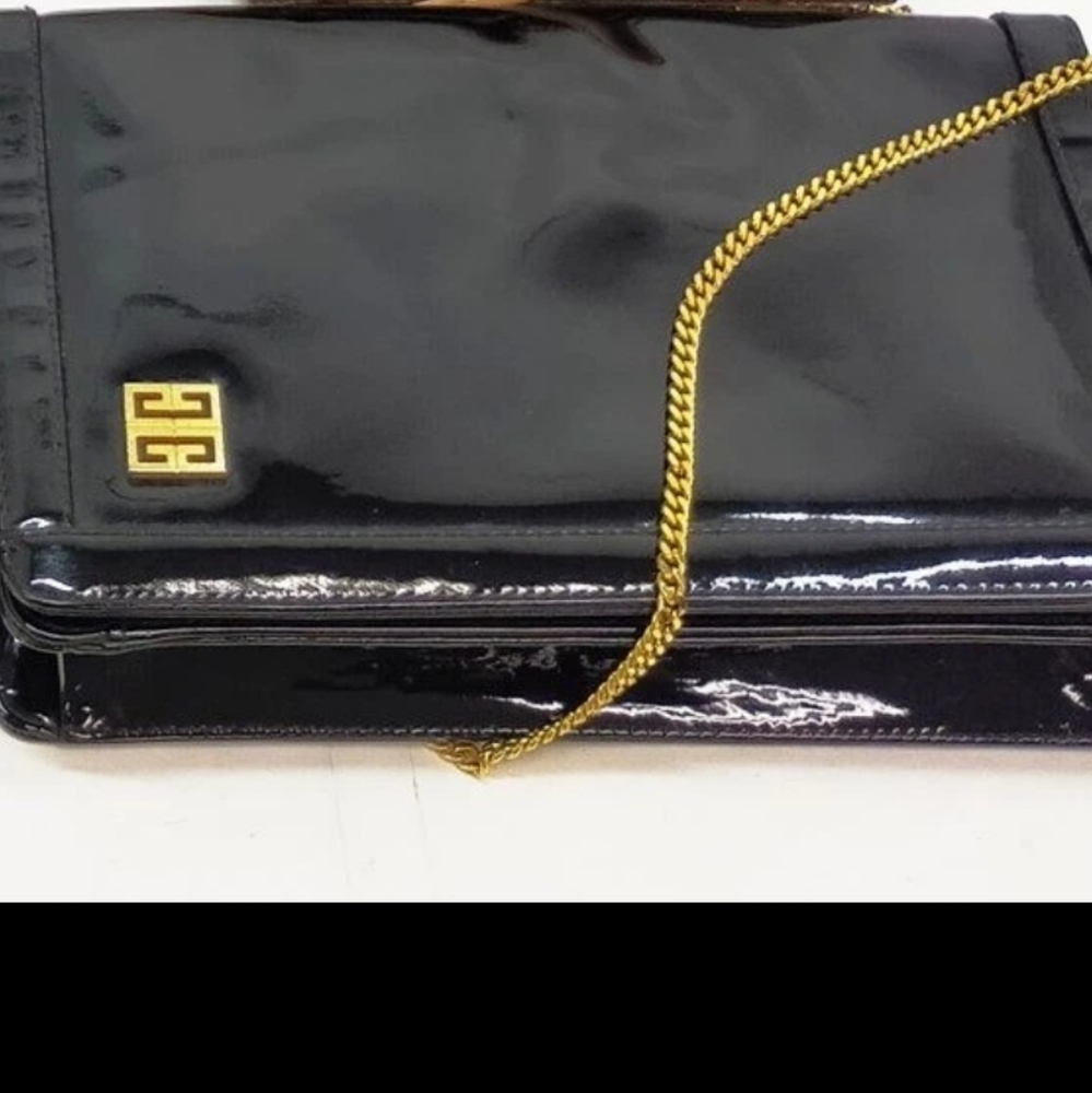 Givenchy Elegant Patent Leather Shoulder Bag Clutch Vintage